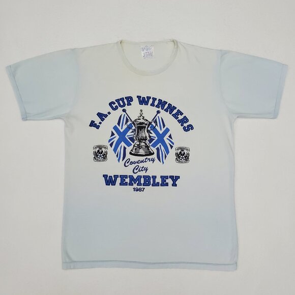 COVENTRY CITY Mens S 1987 FA Cup Final Wembley Football Vintage Tshirt Top Shirt - Picture 1 of 15